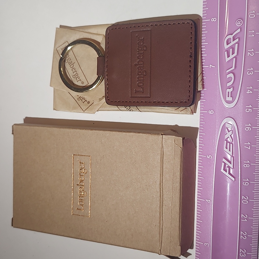 Longaberger Brown Leather Key Chain - Picture 3 of 6